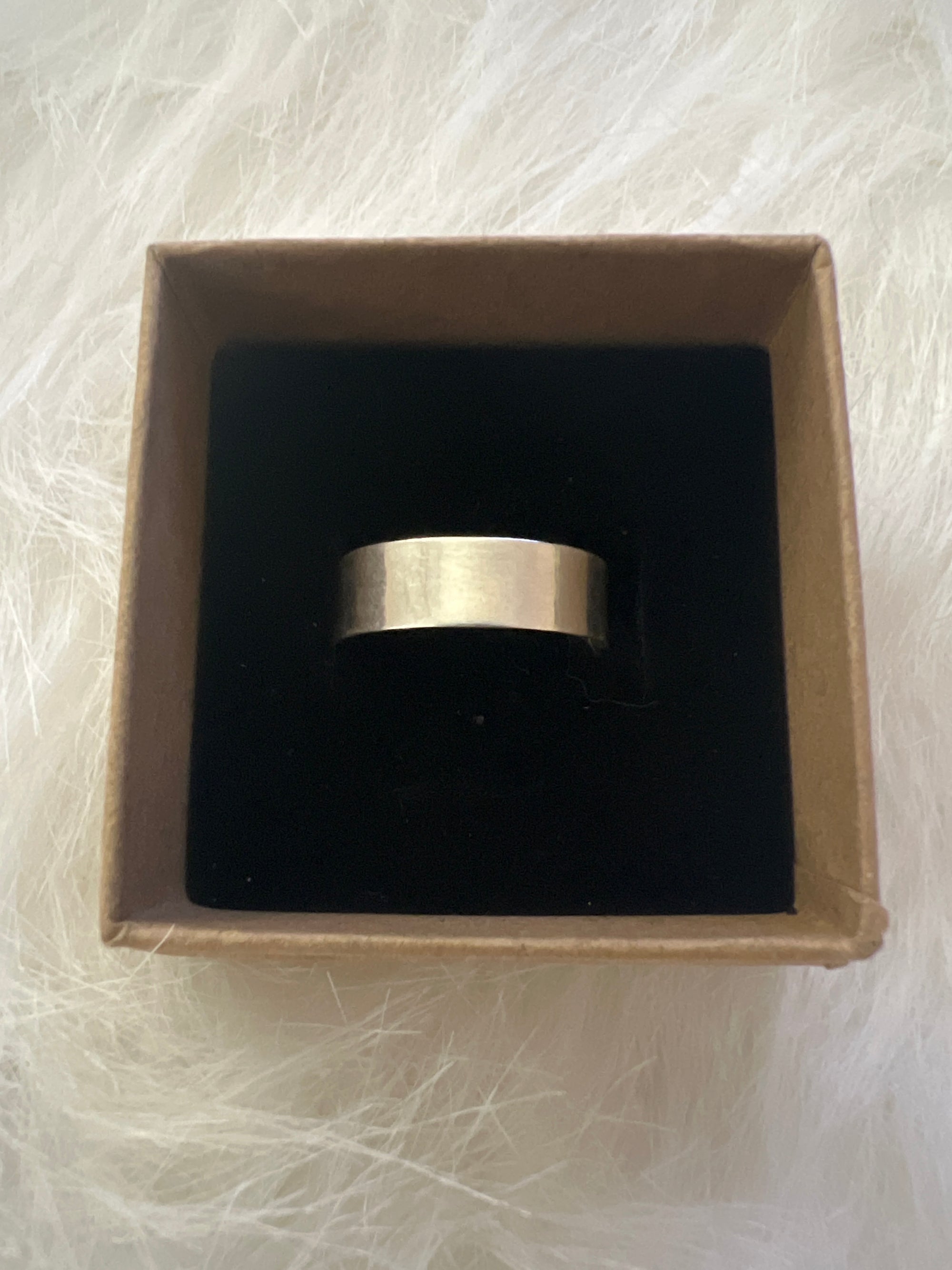 Square silver ring band 11