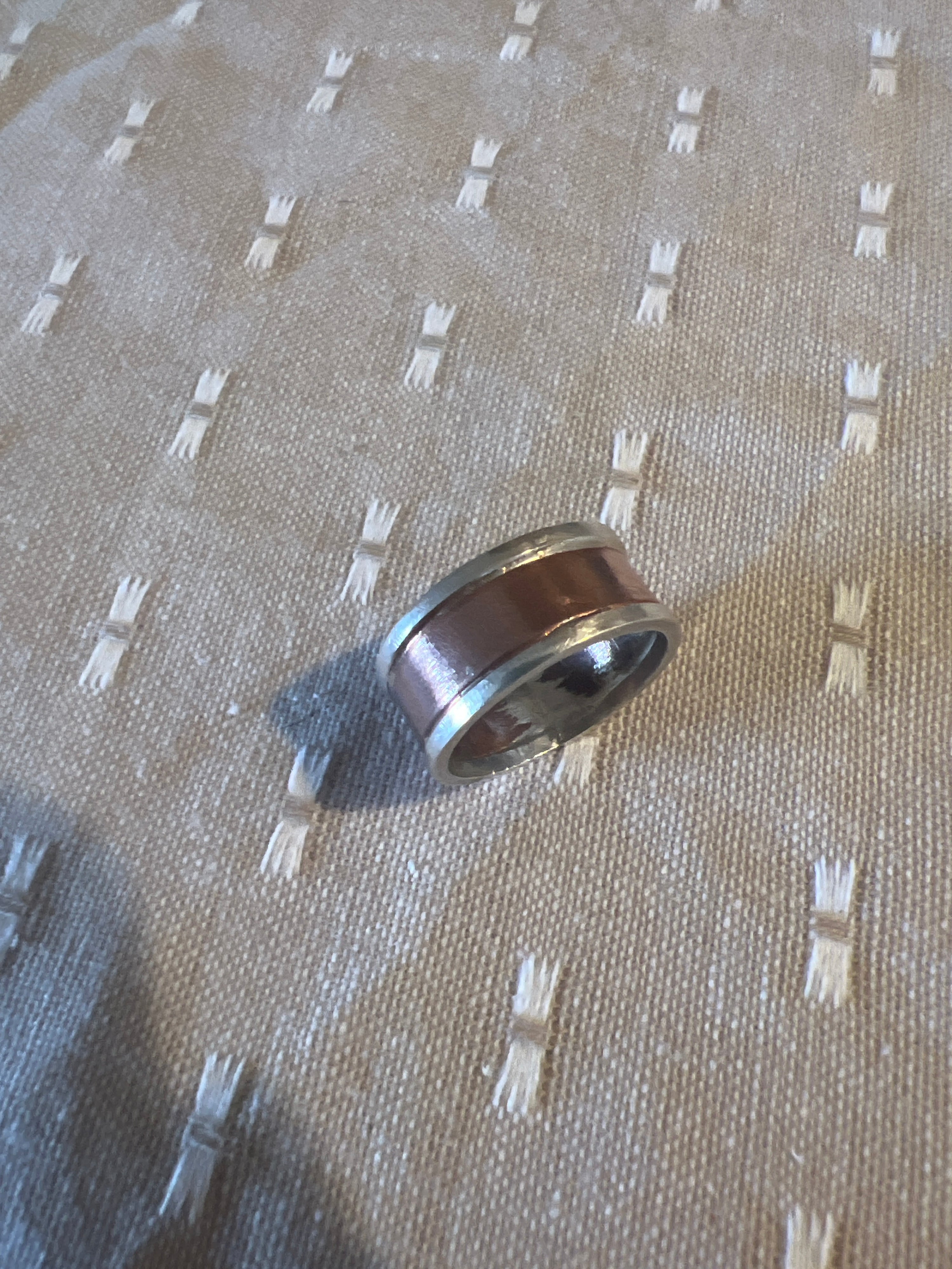 Copper Silver Ring Size 9