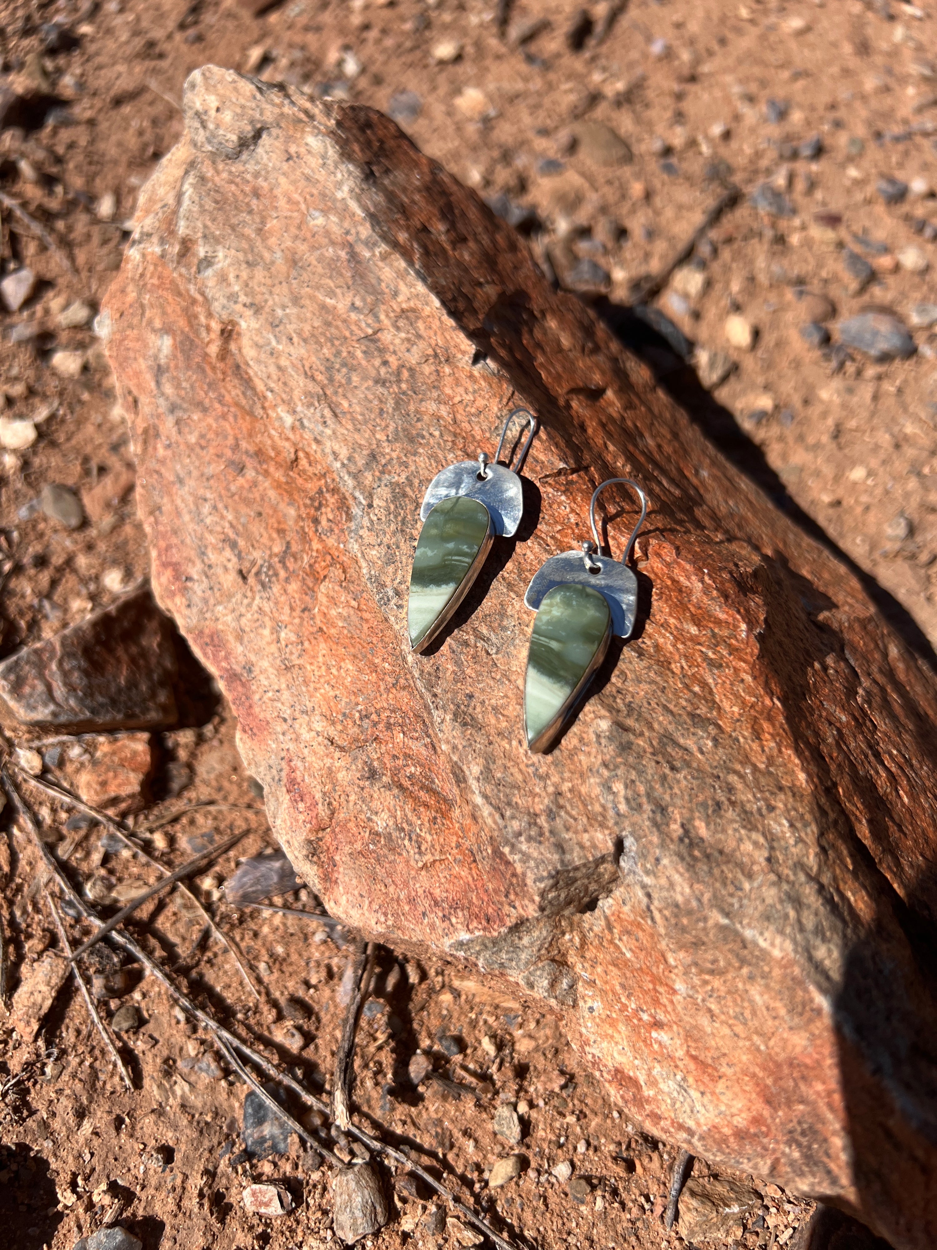 Sage + Silver Earrings